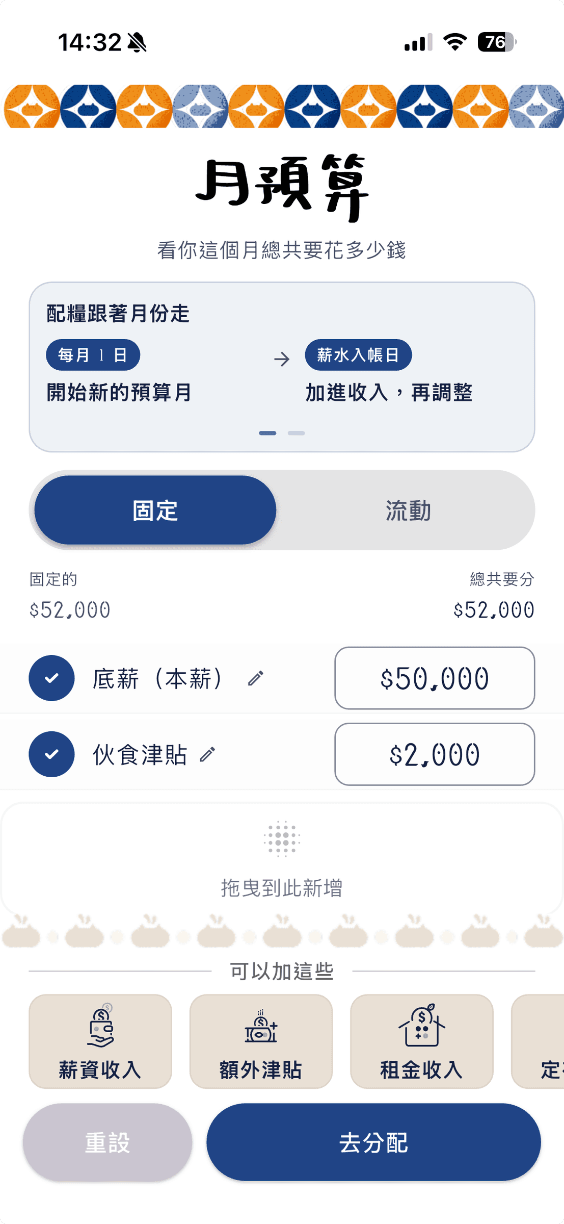 這個月預計要花的總預算